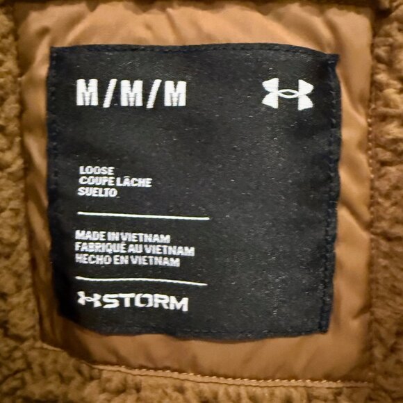 Under Armour Expanse Fleece-Lined Bomber Jacket- Camel/Coyote Size Medium - Picture 6 of 7